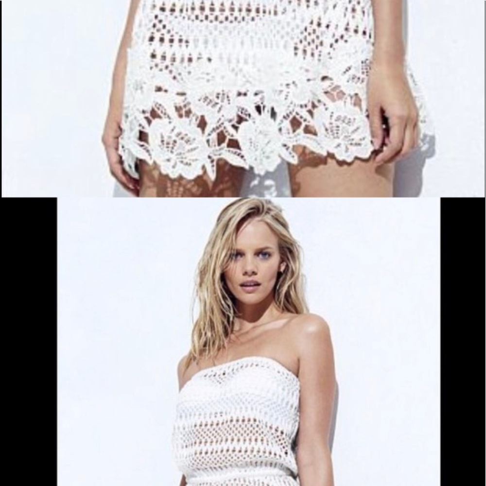 VS Off Shoulder Crochet Jumper Skirt Swim Cover
